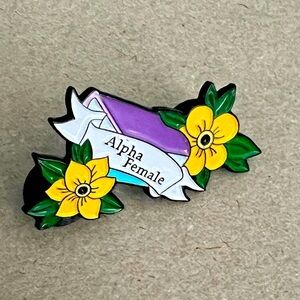 Alpha Female Enamel Pin — Feminist Bookish Accessory